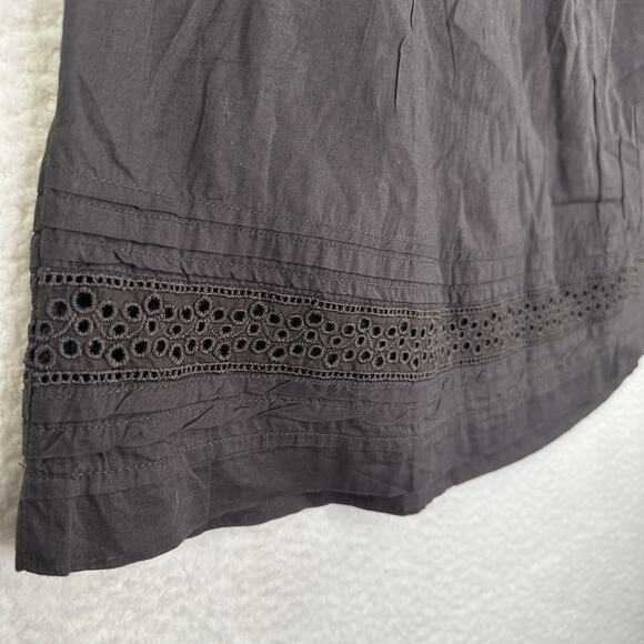 Ann Taylor Loft Skirt Womens 12 Petite A Line Eyelet Hem Lined Casual Brown - Picture 3 of 10
